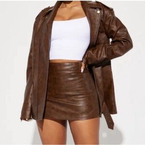 Fashion Nova Chocolate Leather Jacket